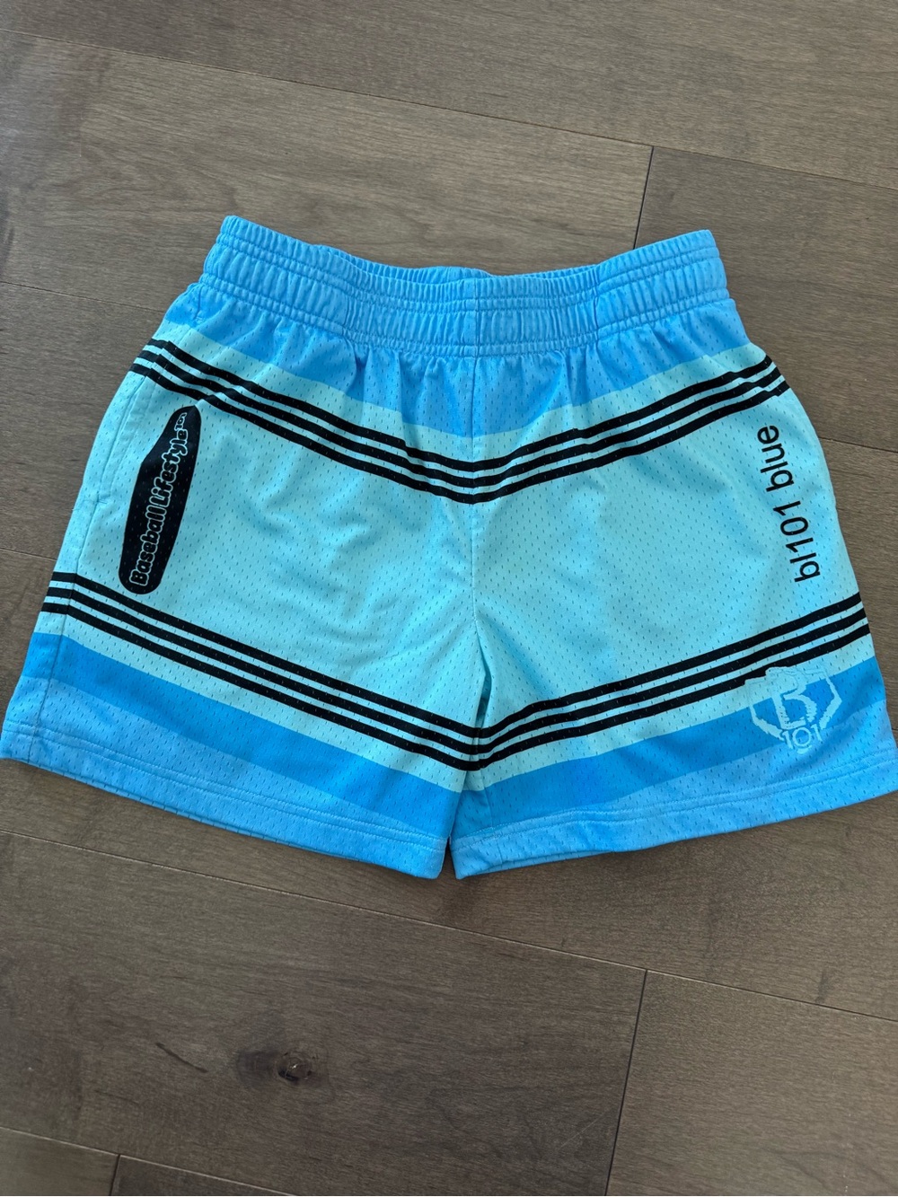 b101 Blue Kids Athletic Mesh Shorts